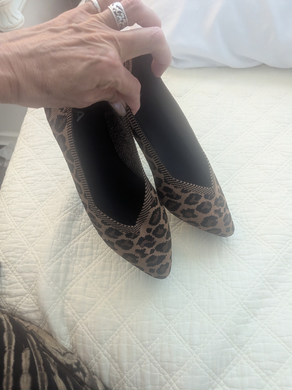 MIA Leopard-Print Pointed Toe Flat - Brown/Black Worn 1x. - Picture 4 of 5